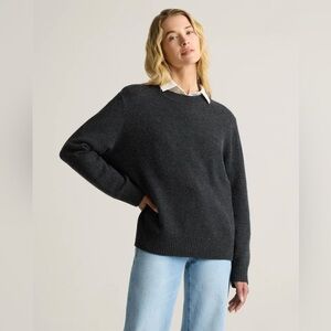 Quince Women’s Charcoal Grey Mongolian Cashmere Crewneck Knit Sweater Sz Small